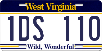 WV license plate 1DS110