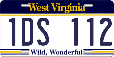 WV license plate 1DS112