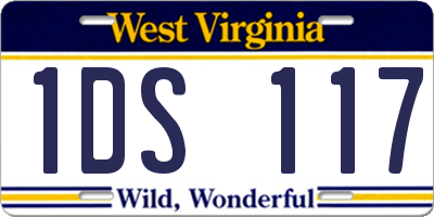 WV license plate 1DS117