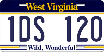 WV license plate 1DS120