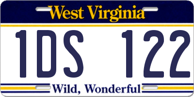 WV license plate 1DS122