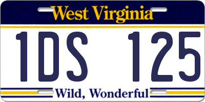 WV license plate 1DS125