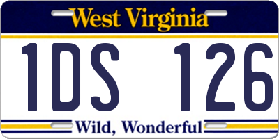 WV license plate 1DS126