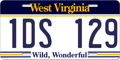 WV license plate 1DS129
