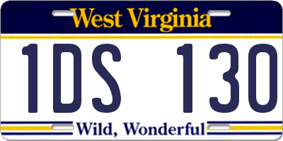WV license plate 1DS130