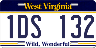 WV license plate 1DS132