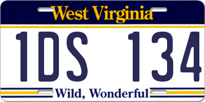 WV license plate 1DS134
