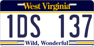 WV license plate 1DS137