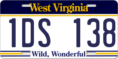 WV license plate 1DS138