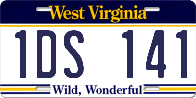 WV license plate 1DS141
