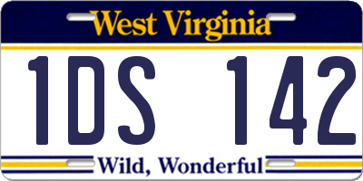 WV license plate 1DS142