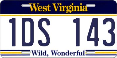 WV license plate 1DS143