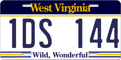 WV license plate 1DS144