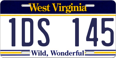 WV license plate 1DS145