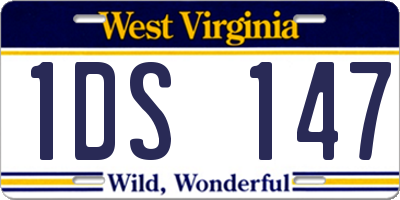 WV license plate 1DS147