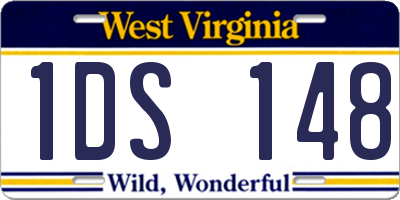 WV license plate 1DS148