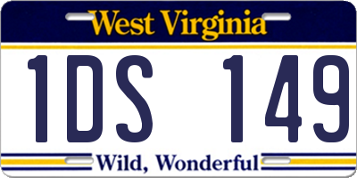 WV license plate 1DS149