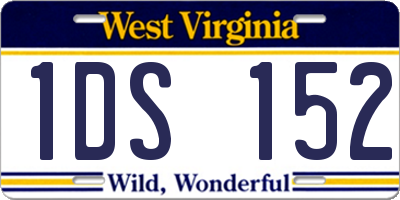 WV license plate 1DS152