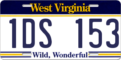 WV license plate 1DS153