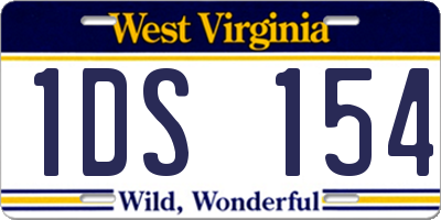 WV license plate 1DS154