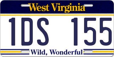 WV license plate 1DS155