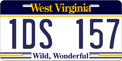 WV license plate 1DS157