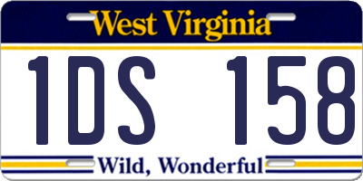 WV license plate 1DS158