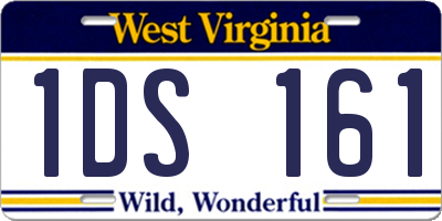 WV license plate 1DS161