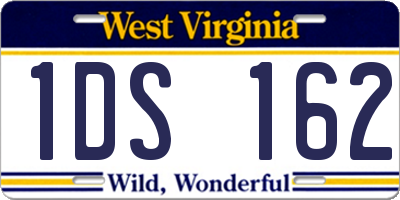 WV license plate 1DS162