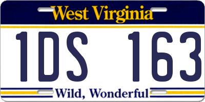 WV license plate 1DS163
