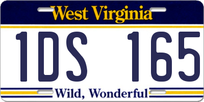 WV license plate 1DS165