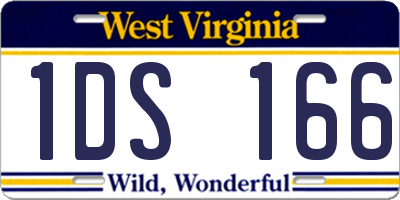 WV license plate 1DS166