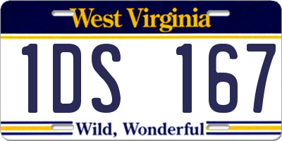 WV license plate 1DS167