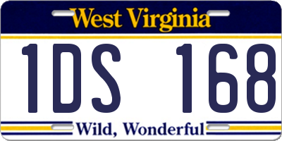 WV license plate 1DS168