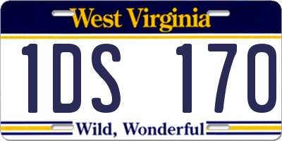 WV license plate 1DS170