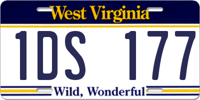 WV license plate 1DS177