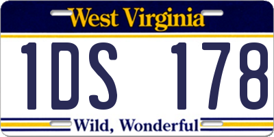 WV license plate 1DS178