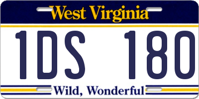 WV license plate 1DS180
