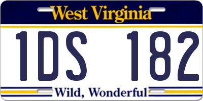 WV license plate 1DS182
