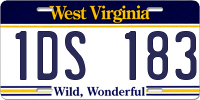 WV license plate 1DS183