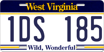WV license plate 1DS185