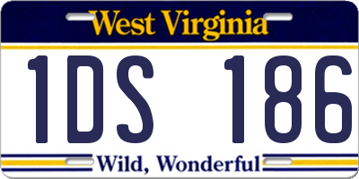 WV license plate 1DS186