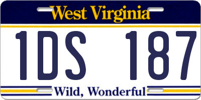 WV license plate 1DS187