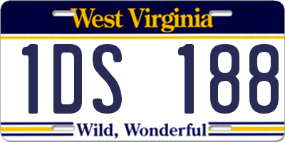WV license plate 1DS188