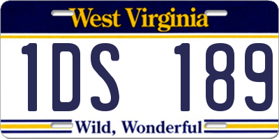 WV license plate 1DS189
