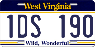 WV license plate 1DS190