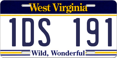WV license plate 1DS191