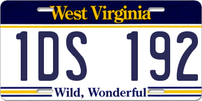 WV license plate 1DS192