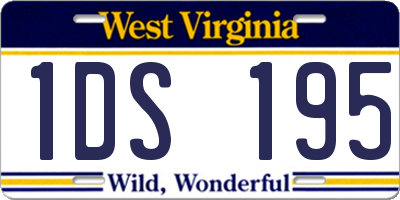 WV license plate 1DS195
