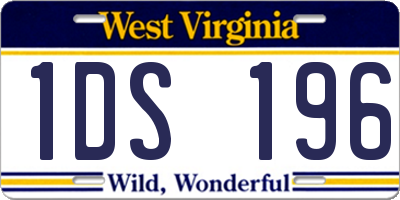 WV license plate 1DS196